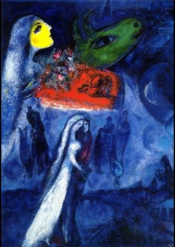 『二つの岸辺』 現代マルク・シャガール Oil Paintings